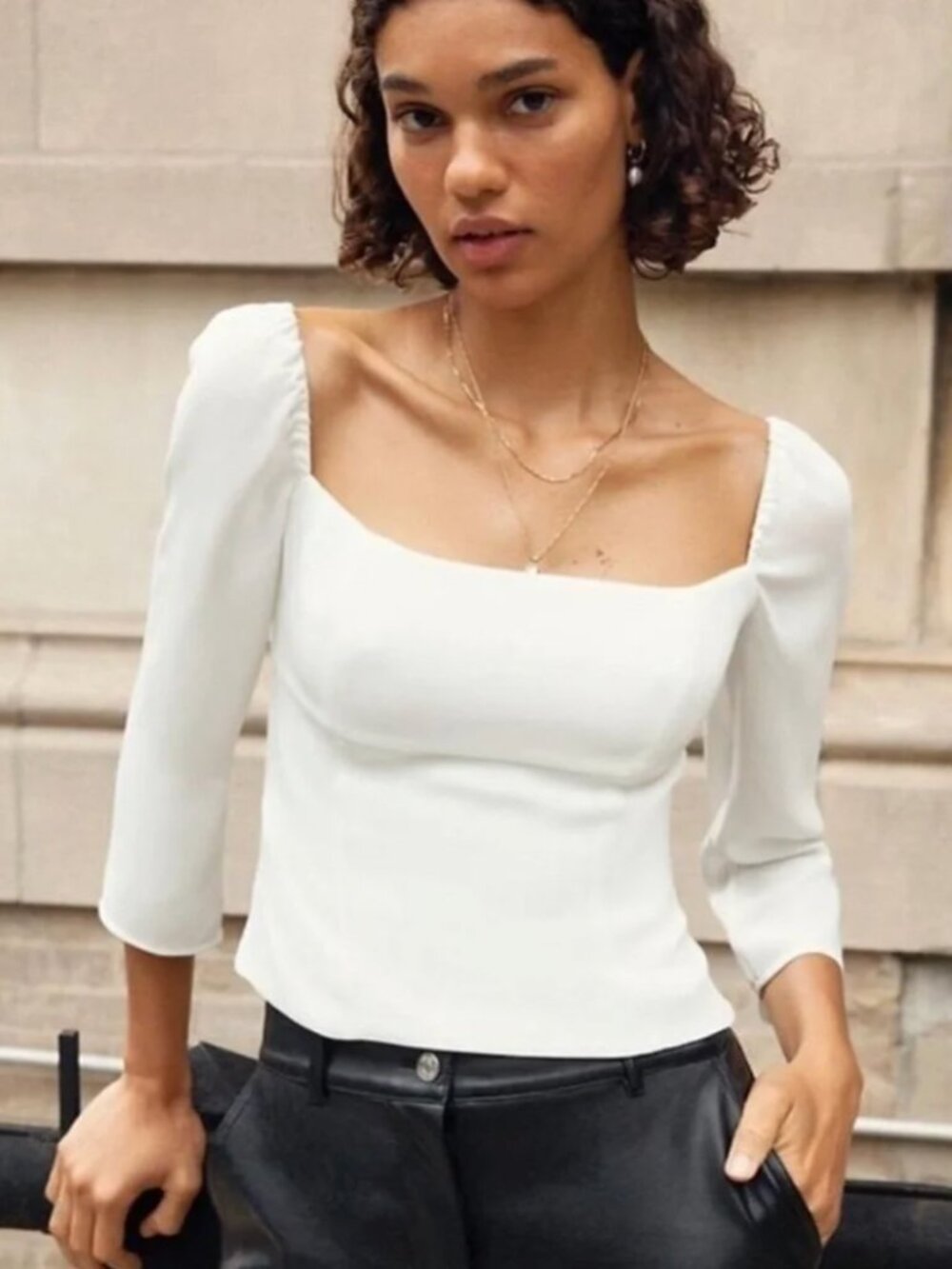 Aritzia Wilfred Cabo Blouse in Escape White - Small